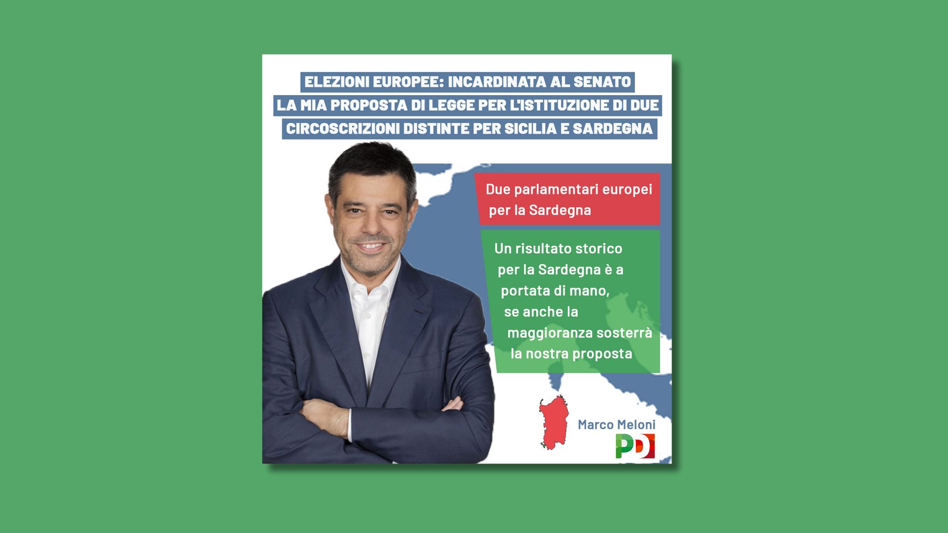 Due europarlamentari per la Sardegna: incardinata al Senato la mia proposta di legge