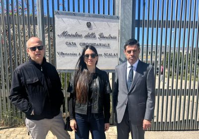 PD in visita al carcere di Uta - Foto Walter Piscedda e Camilla Soru (consiglieri regionali PD) e Senatore Marco Meloni (PD)