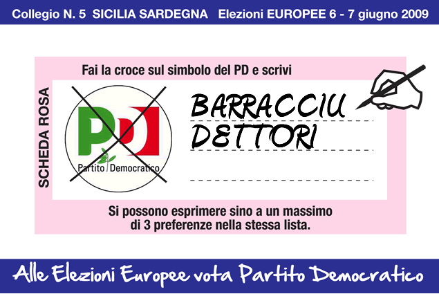 Vota i nostri due candidati sardi Francesca BARRACCIU e Bruno DETTORI